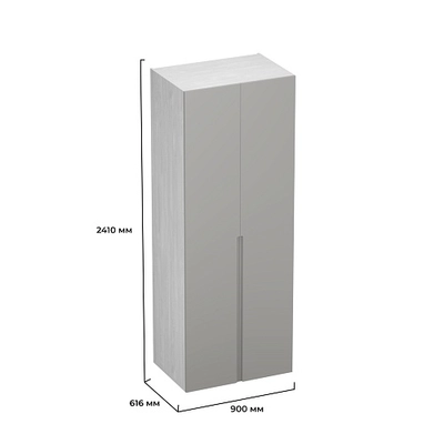 Шкаф 2 дверный, фасады в эмали LE210.60-1