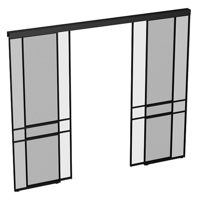 Сатинированная перегородка для спальни, стекло прозрачное и Сатинато GRACE 8