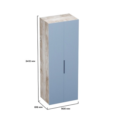 Шкаф 2 дверный, фрезерованные фасады в эмали LE210.60-4