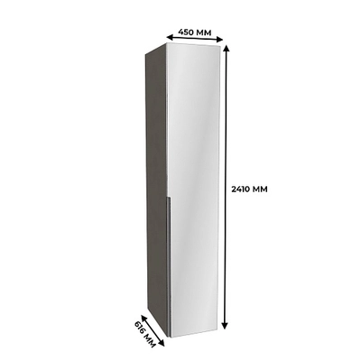 Шкаф 1 дверный узкий с зеркалом, фасады в эмали LE220.60-1Z