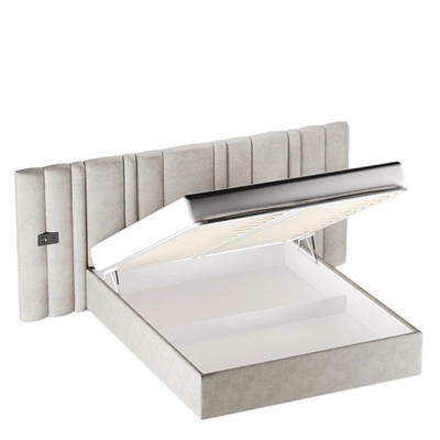 Кровать двуспальная мягкая ХИЛТОН с подъемным механизмом и мягкими панелями, 160x200