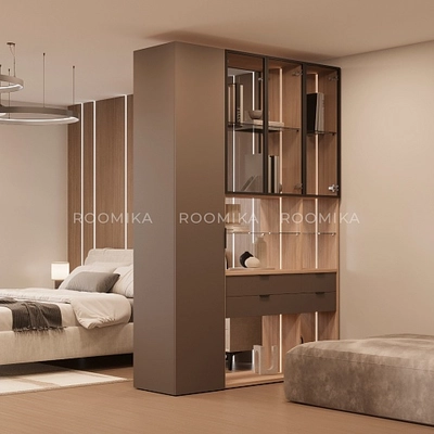 Шкаф-стеллаж для зонирования помещения с подсветкой LGF265.45 L/R