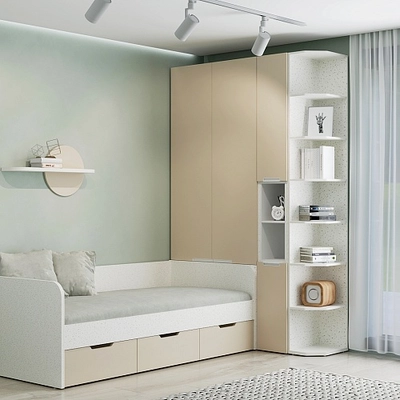 Шкаф двухдверный с фальш-панелью, фасады в эмали LE212.4-90