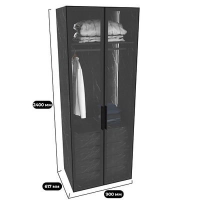 Шкаф для спальни с четырьмя ящиками и штангой с подсветкой R210.60-3