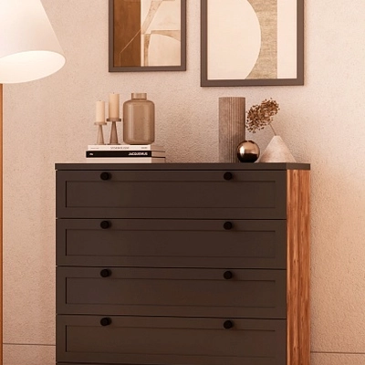 Комод с ящиками узкий с эмалевой столешницей A704.40ES