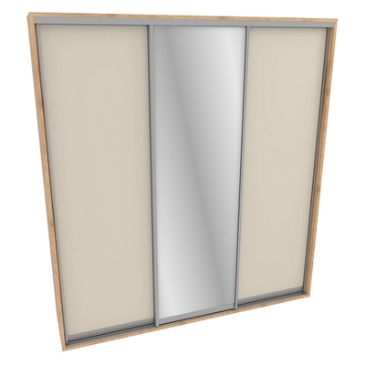 Шкаф-купе ХG240.60-3, профиль INTEGRO, фасад МДФ/зеркало серебро