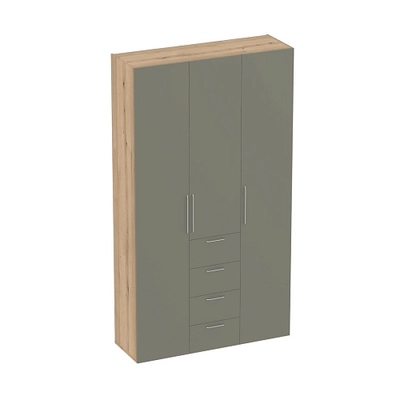 Шкаф трехдверный с ящиками узкий L203.44