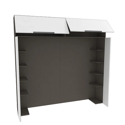 Ниша для кровати с секциями, фасады в эмали LE407.44