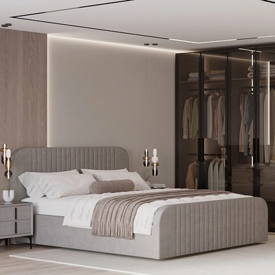 Кровать двуспальная мягкая МАЛЬТА с подъемным механизмом, 160x200