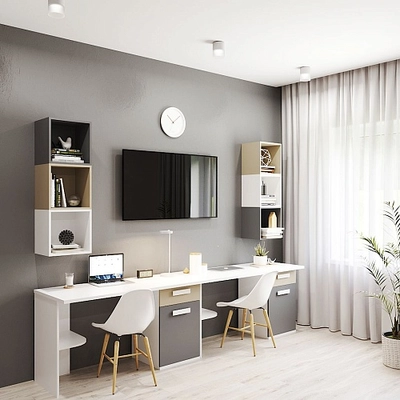 Рабочая зона для двоих детей Левел