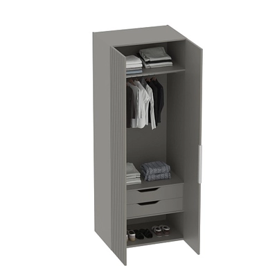 Шкаф 2 дверный, фрезерованные фасады в эмали LE210.60-3