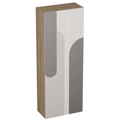 Шкаф двухдверный узкий, фрезерованные фасады в эмали LE210.44-1