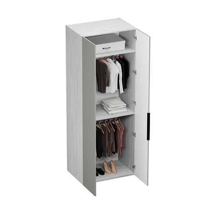 Шкаф 2 дверный, фрезерованные фасады в эмали LE210.60-1