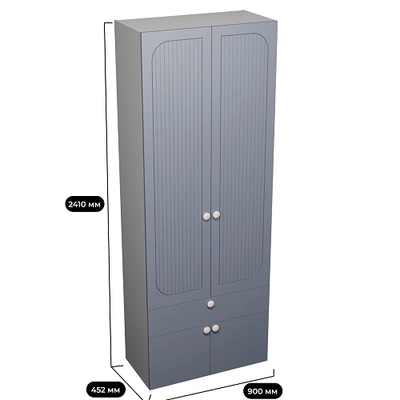 Шкаф, фрезерованные фасады в эмали LE235.44