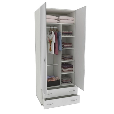 Шкаф 2 дверный с ящиками  и зеркалом P211.60Z