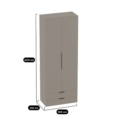 Шкаф 2 дверный с ящиками, фасады в эмали LE211.44