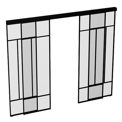 Раздвижная перегородка-купе из матового стекла для кухни GRACE 24