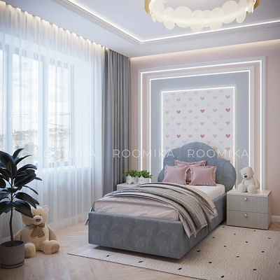 Кровать односпальная мягкая ОБЛАКО с подъемным механизмом, 90x190
