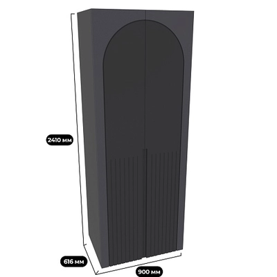 Шкаф 2 дверный, фрезерованные фасады в эмали LE210.60-1