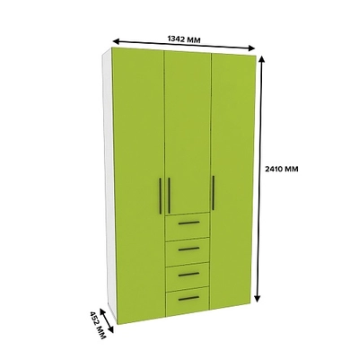 Шкаф трехдверный с ящиками узкий L203.44