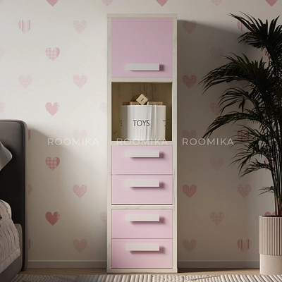 Cтеллаж сквозной книжный на 4 ниши с фасадом E804