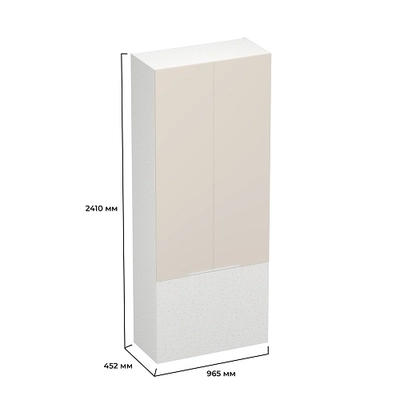 Шкаф двухдверный с фальш-панелью, фасады в эмали LE212.4-90