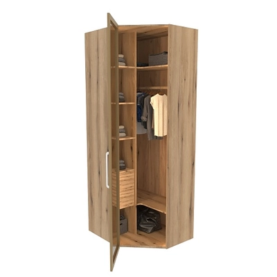 Шкаф угловой со стеклянным фасадом с подсветкой R218