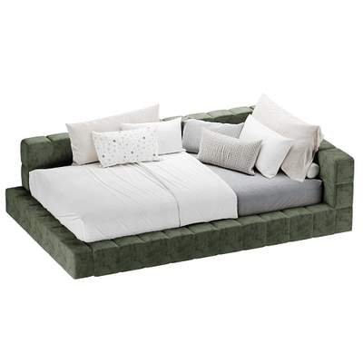 Кровать полутороспальная мягкая с ортопедической решеткой КВАДРО-М, 120х200