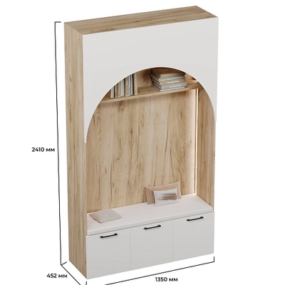 Секция с нишей с ящиками, с мягким сидением и подсветкой LG433.44