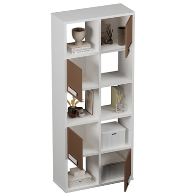 Стеллаж сквозной книжный на 10 ниш с ящиками с фасадами E810