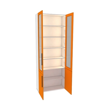 Шкаф книжный со стеклом L240 с подсветкой