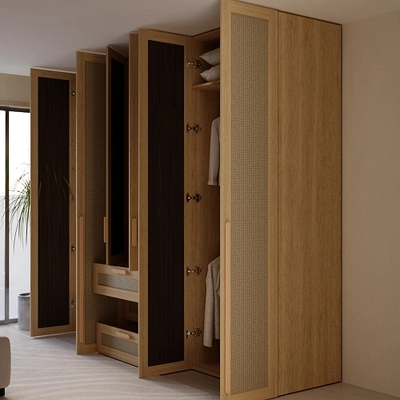 Шкафная группа, фасады натуральный ротанг Лацио 15