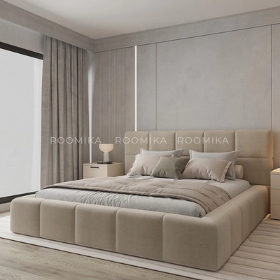 Кровать двуспальная мягкая КВАДРО-СОФТ с подъемным механизмом, 180x200