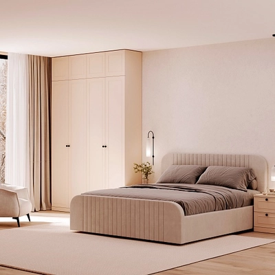 Кровать двуспальная мягкая МАЛЬТА с подъемным механизмом, 140x200