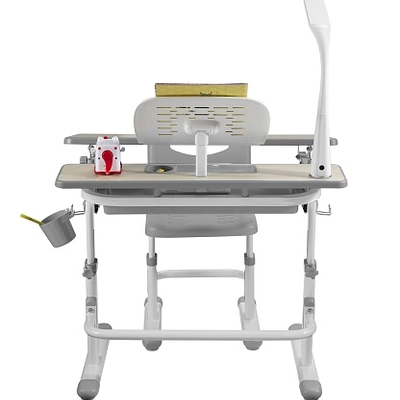 Комплект парта + стул трансформеры Lavoro Grey + лампа + подставка