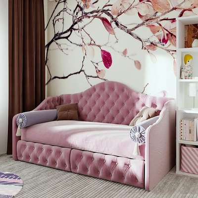 Кровать односпальная мягкая МОНИКА, 90x190