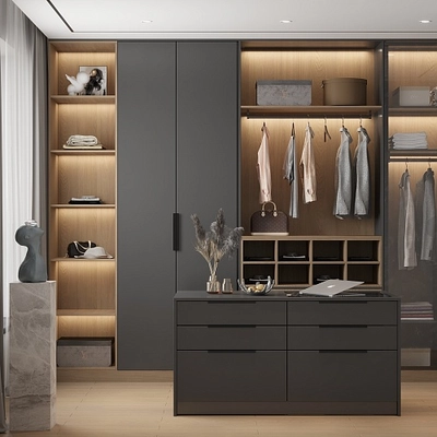 Гардеробная в графитовых тонах №1
