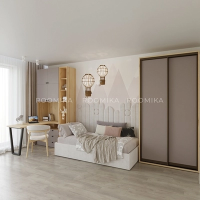 Детская кровать-подиум Короб-3 с подъемным механизмом , 90x190