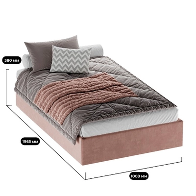Мягкая кровать-подиум с коробом для хранения, 90x190