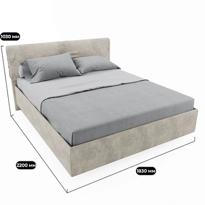 Кровать двуспальная мягкая КОЛИБРИ с подъемным механизмом, 160x200