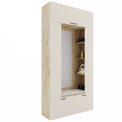 Секция с зеркалом, полками и мягким сиденьем L408