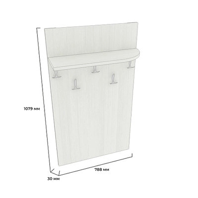 Вешалка настенная полка радиусная P177 L/R