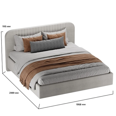 Кровать двуспальная мягкая ФЛАЙ с подъемным механизмом, 180x200