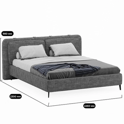 Кровать двуспальная мягкая СТЕНЛИ, 160x200