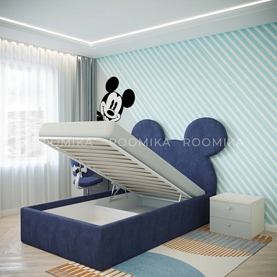 Кровать мягкая МИККИ с подъемным механизмом, 120x200