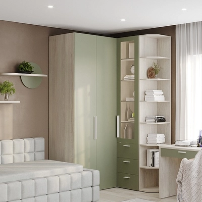 Шкаф со складными дверьми и фальш панелью LG206 L/R