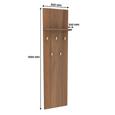 Панель узкая с полкой и крючками L176