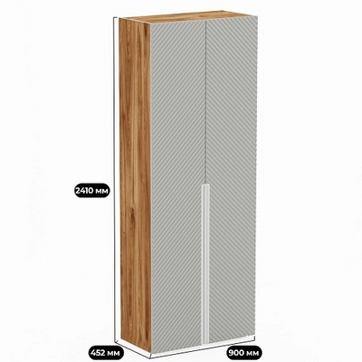 Шкаф 2 дверный, фрезерованные фасады в эмали LE210.44-1