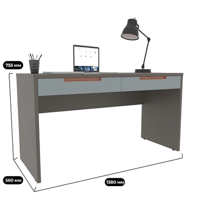 Cтол письменный прямой, фасады в эмали LE718