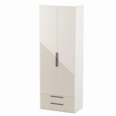 Шкаф 2 дверный с ящиками, фрезерованные фасады в эмали LE211.44